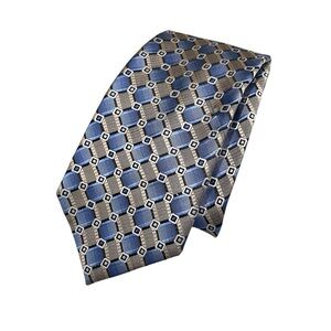 Sophisticated Blue and Gray Geometric Neck Tie